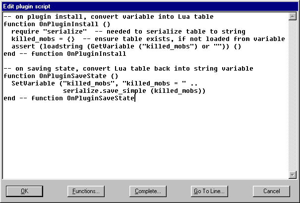 Edit plugin script